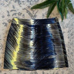 LOFT Skirt size 6 Black Blue Yellow White